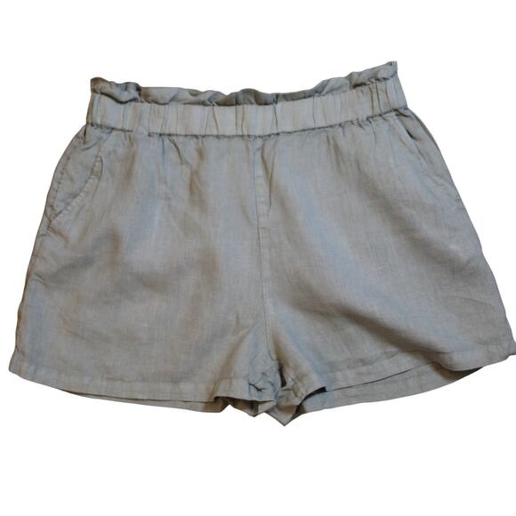 C&C California Pants - C&C California Linen Shorts Khaki Elastic Waist Pockets Women’s L